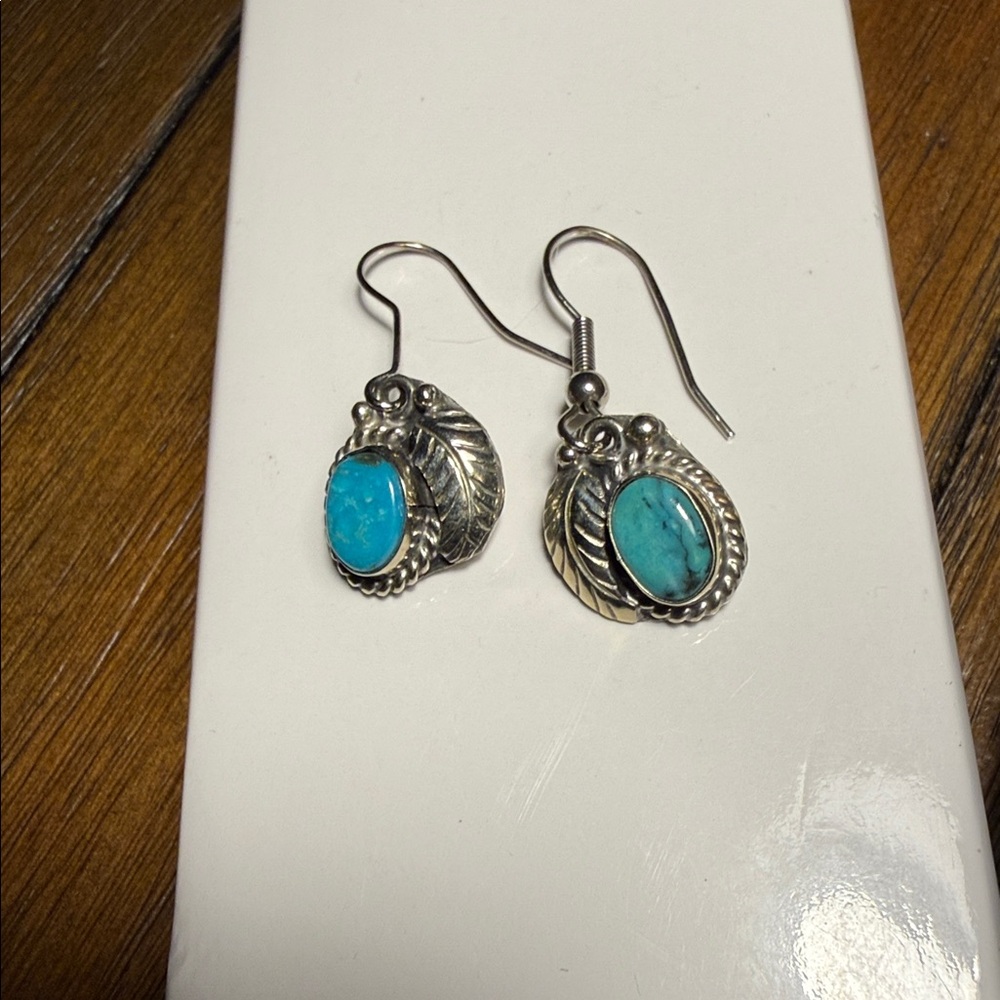 Silver and Turquoise Earrings - Picture 3 of 4